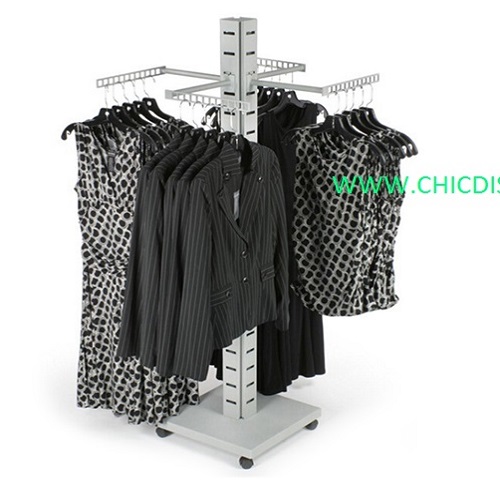 4 way apparel display rack